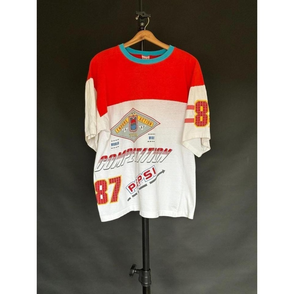 Vintage 1987 Pepsi Competition Racing‎ Tshirt Medium Nascar All Over Print